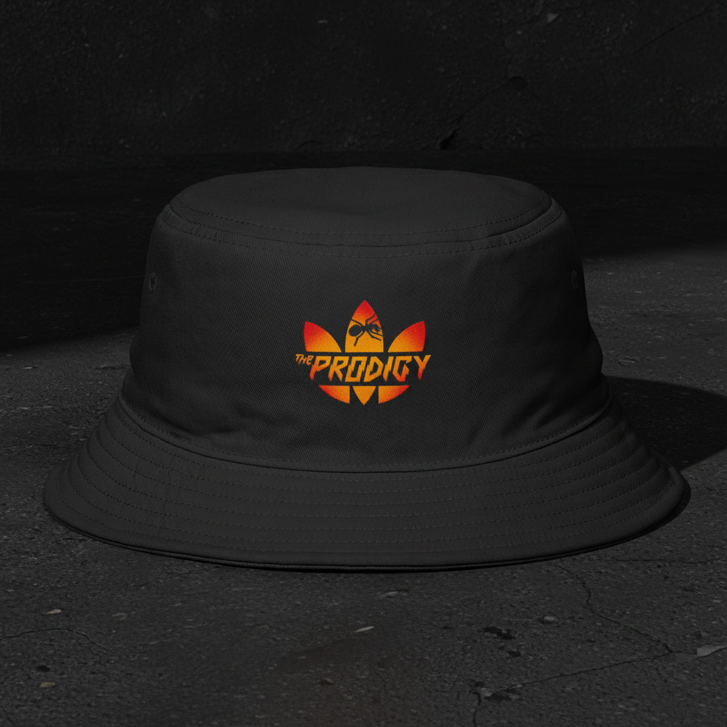 Black bucket hat - flat lay