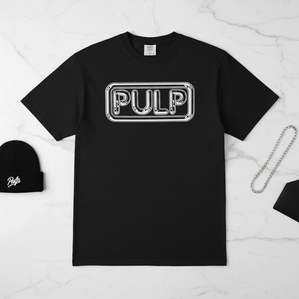 Black PULP Tee - Flat Lay