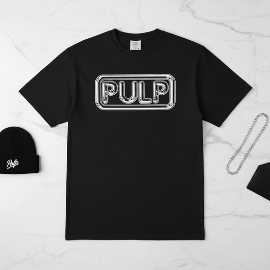 Black PULP Tee - Flat Lay