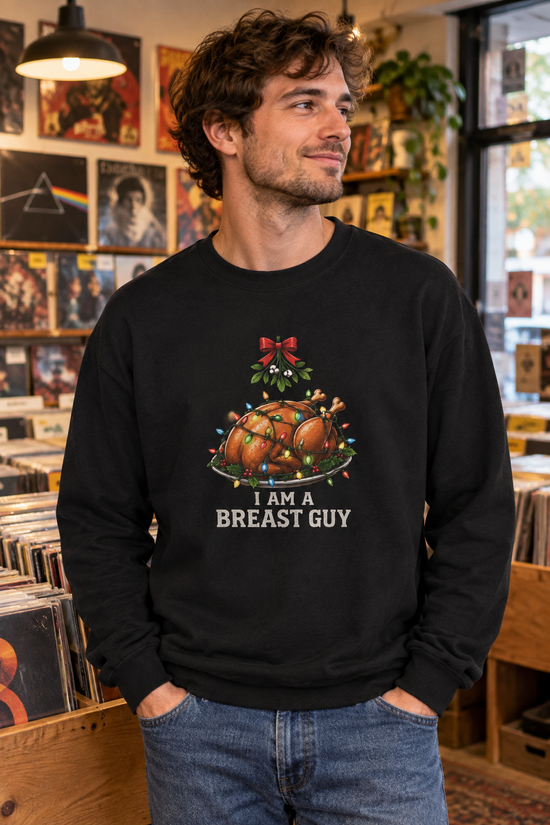 Black T-shirt, male record shop mockup