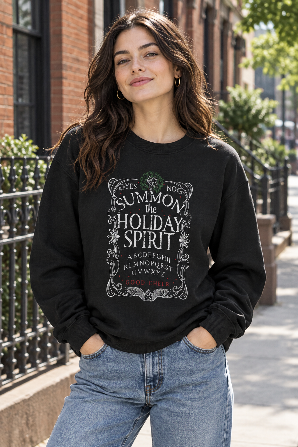 Black T-shirt, urban street mockup