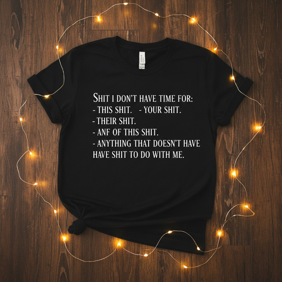 Black Tee Fairy Lights