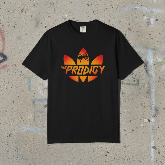 Black tee flat lay