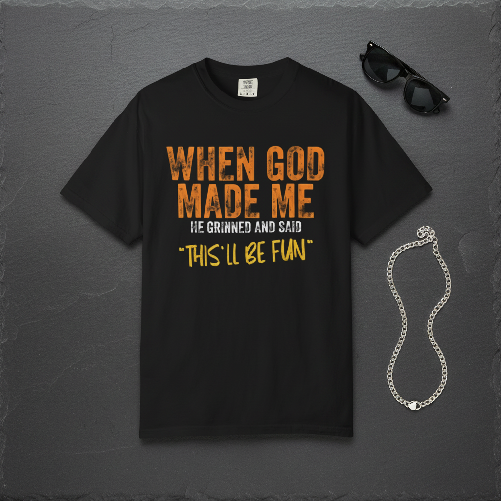 Black When God Made Me flat lay