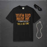 Black When God Made Me flat lay