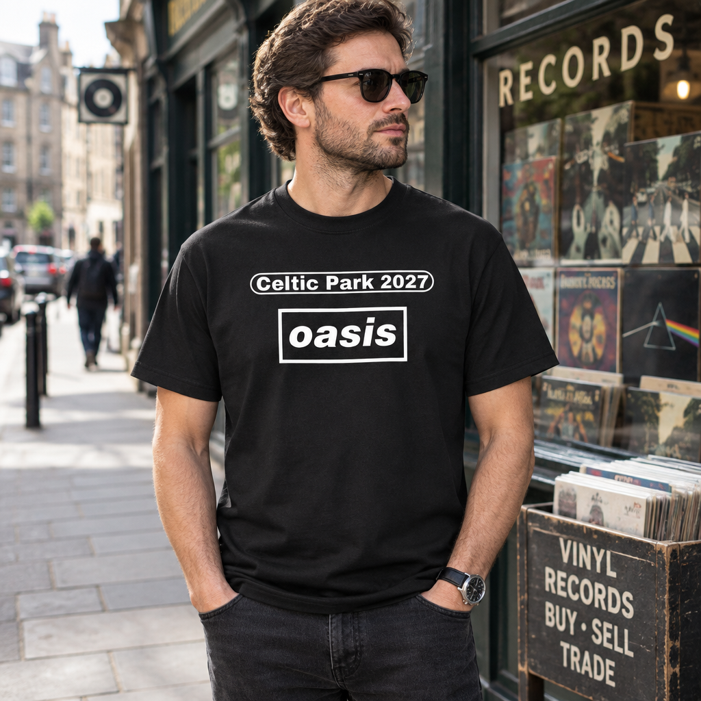 Celtic Park black T-shirt mockup 2