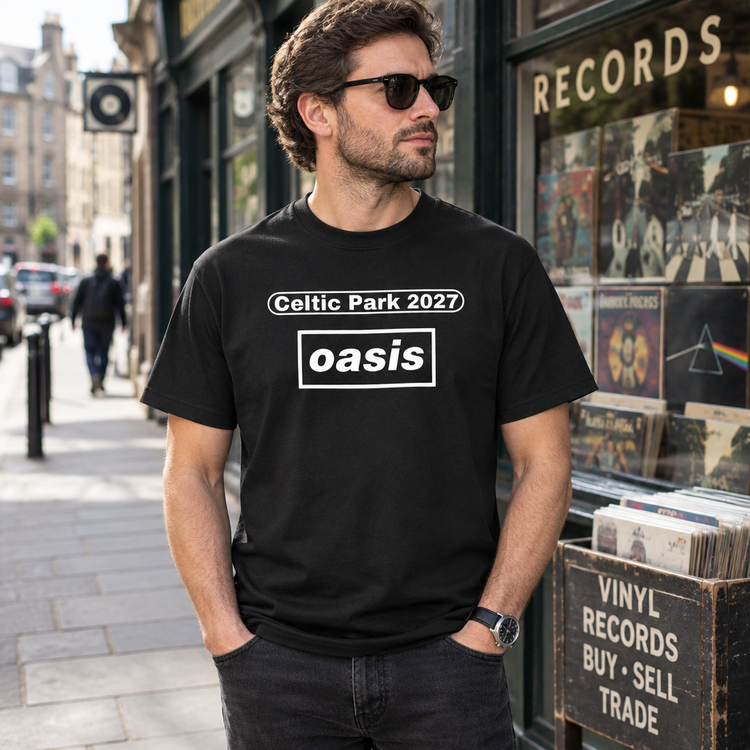 Celtic Park black T-shirt mockup 2