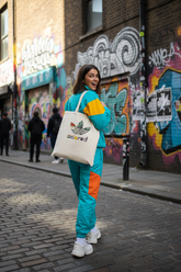 Cream Adored tote - East London streets