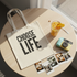 Cream Choose Life tote - cafe flat lay