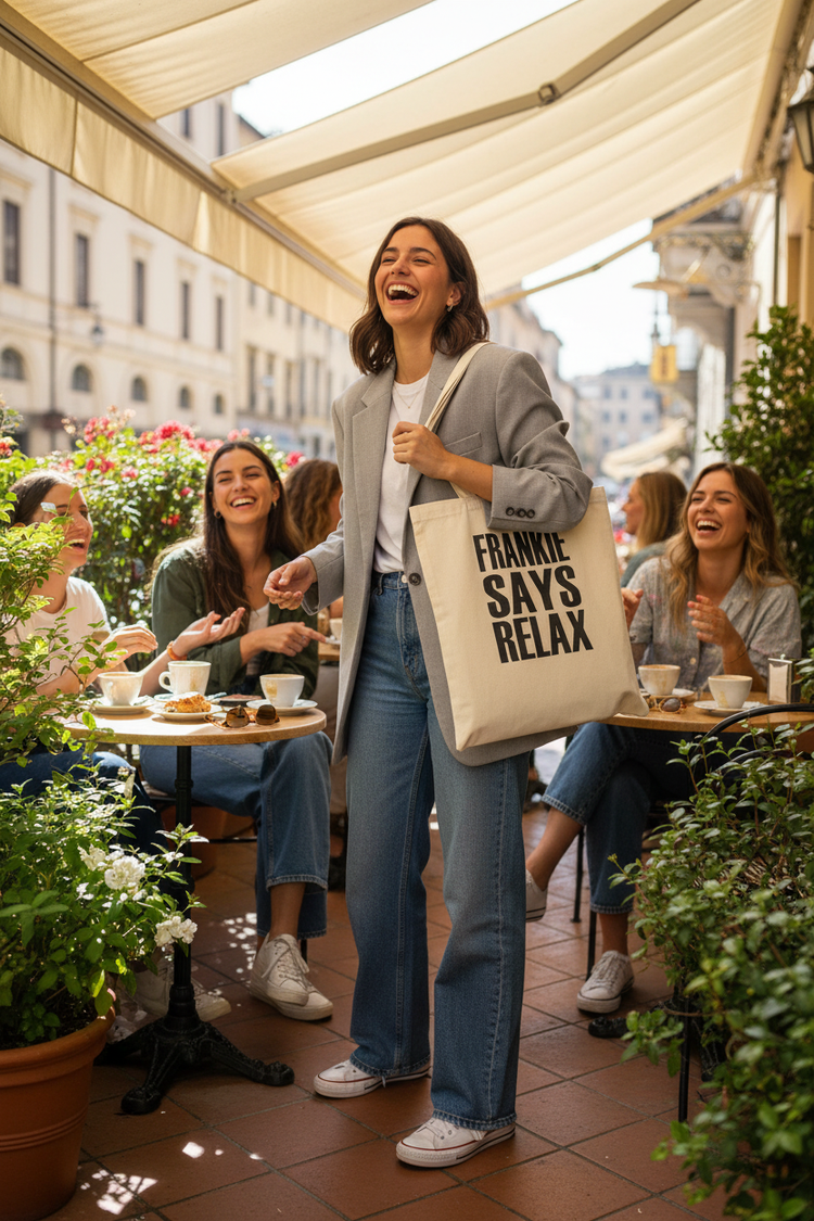Cream Frankie tote - cafe