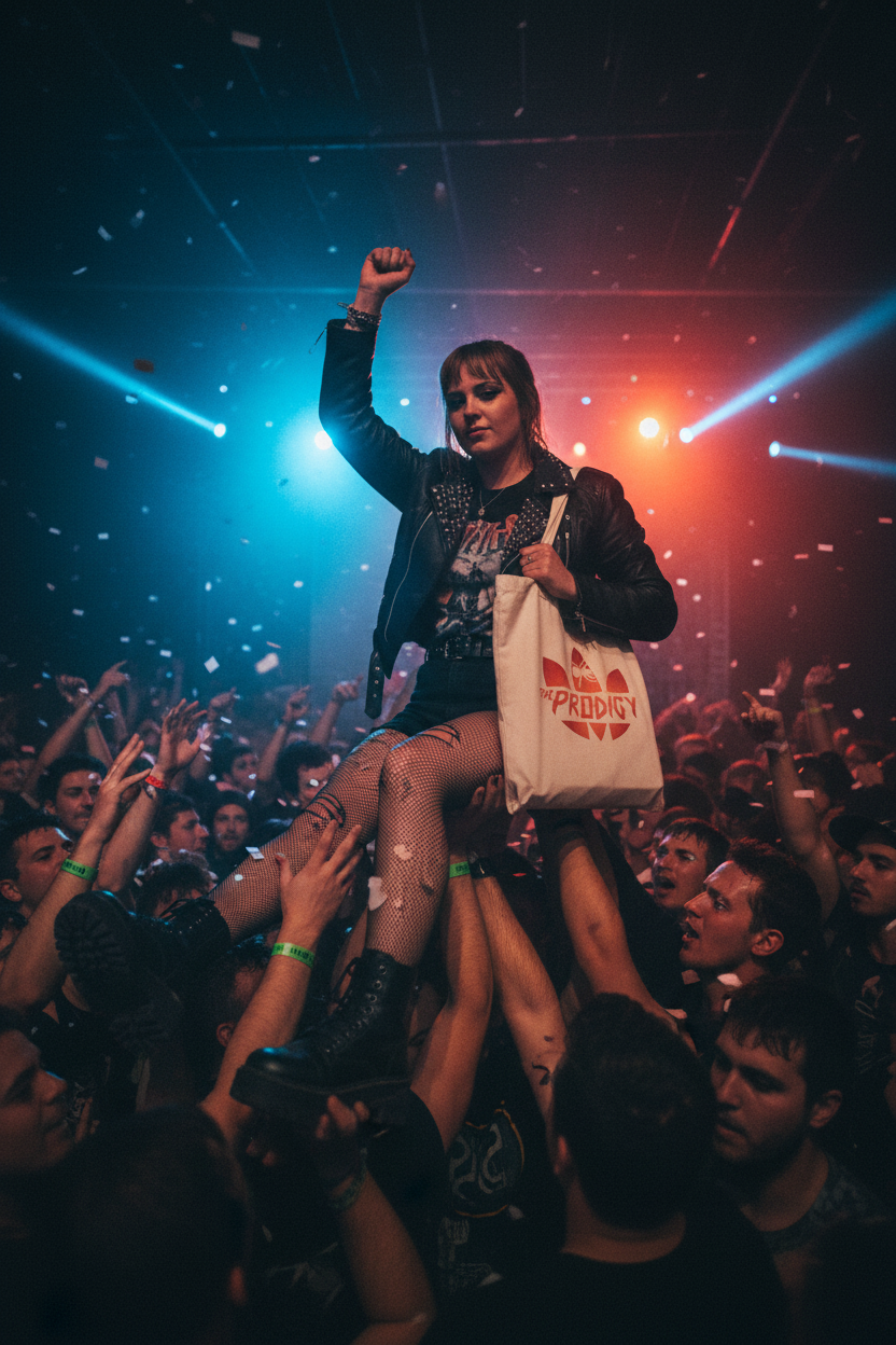 Cream Prodigy tote - crowd surf