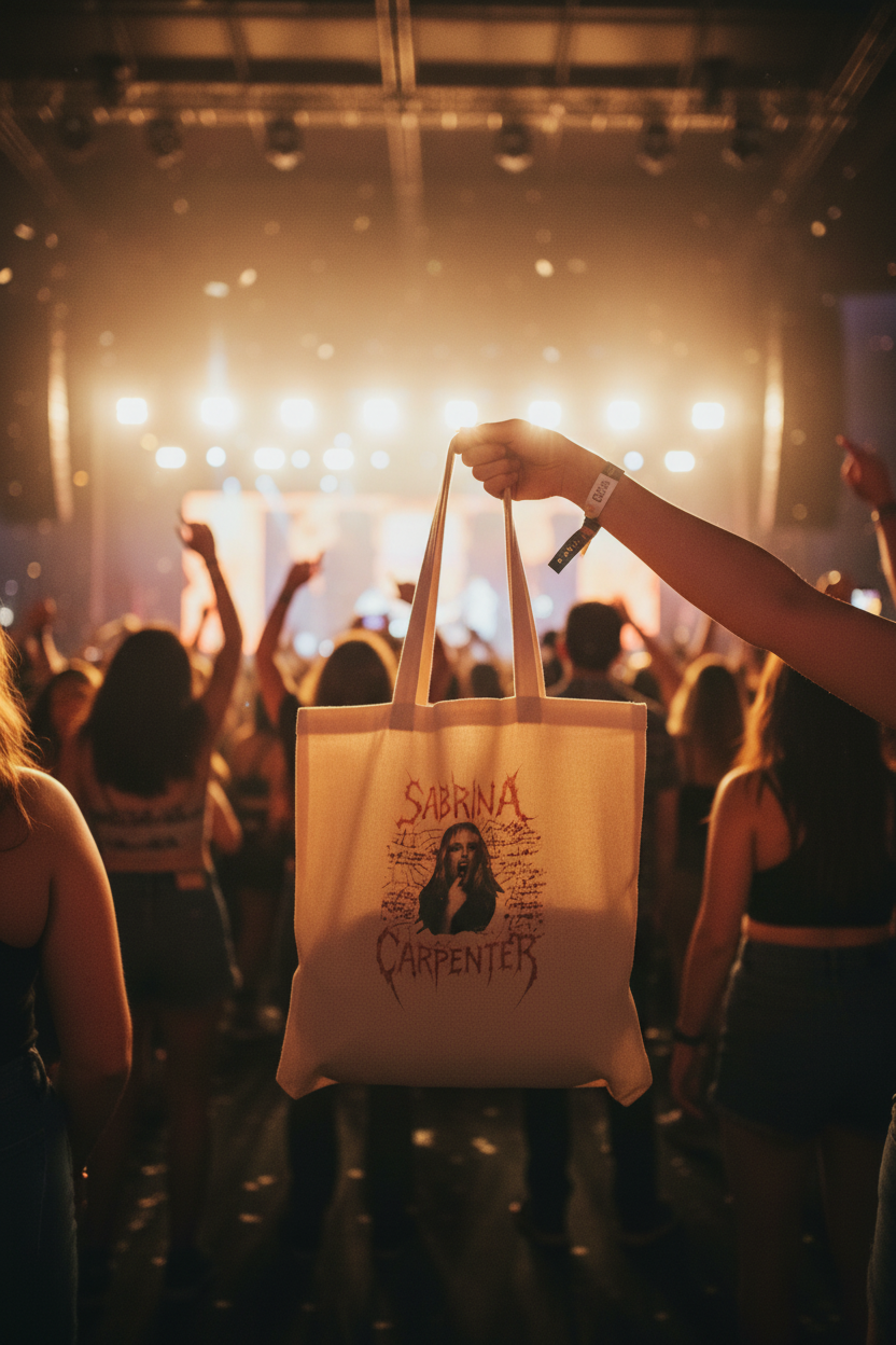 Cream tote - concert/festival