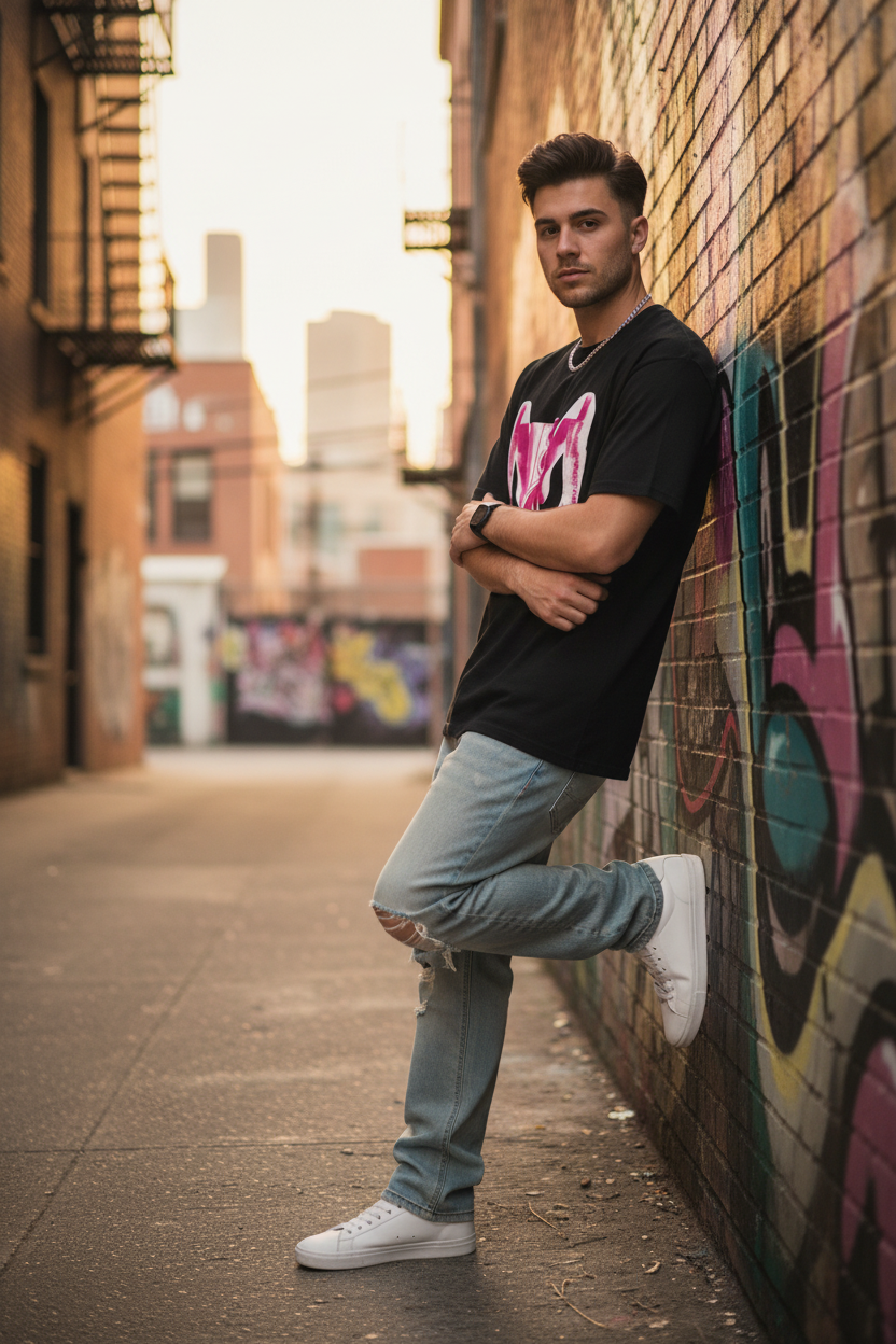 Graffiti wall lifestyle mockup