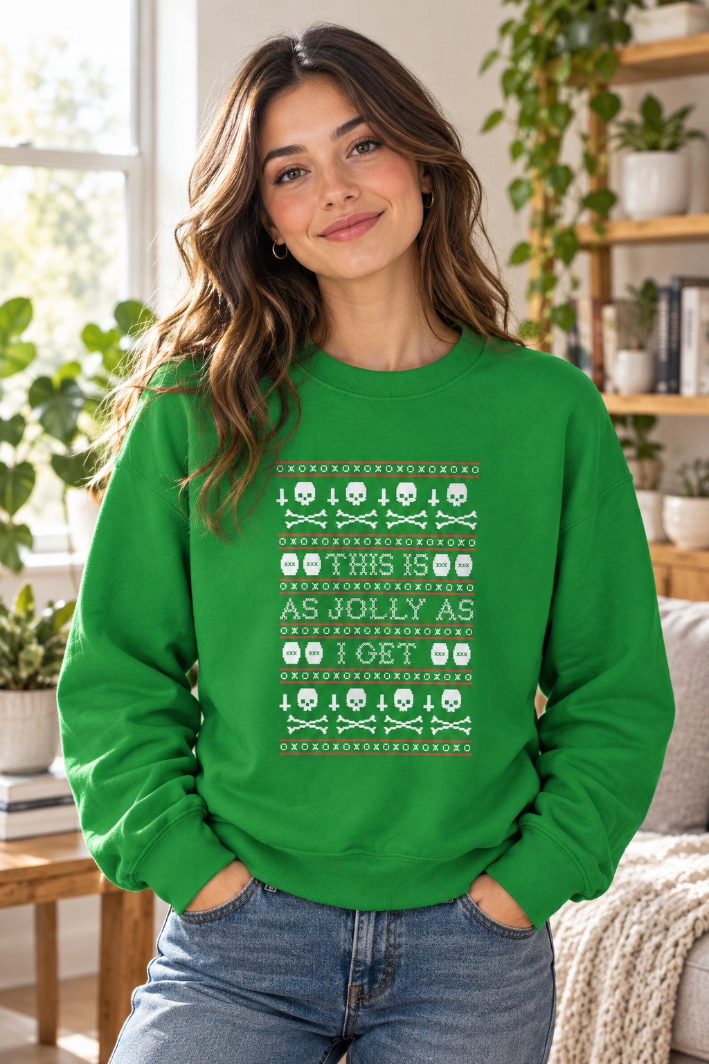 Irish green T-shirt, modern home mockup