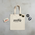 Natural tote – retro flat lay