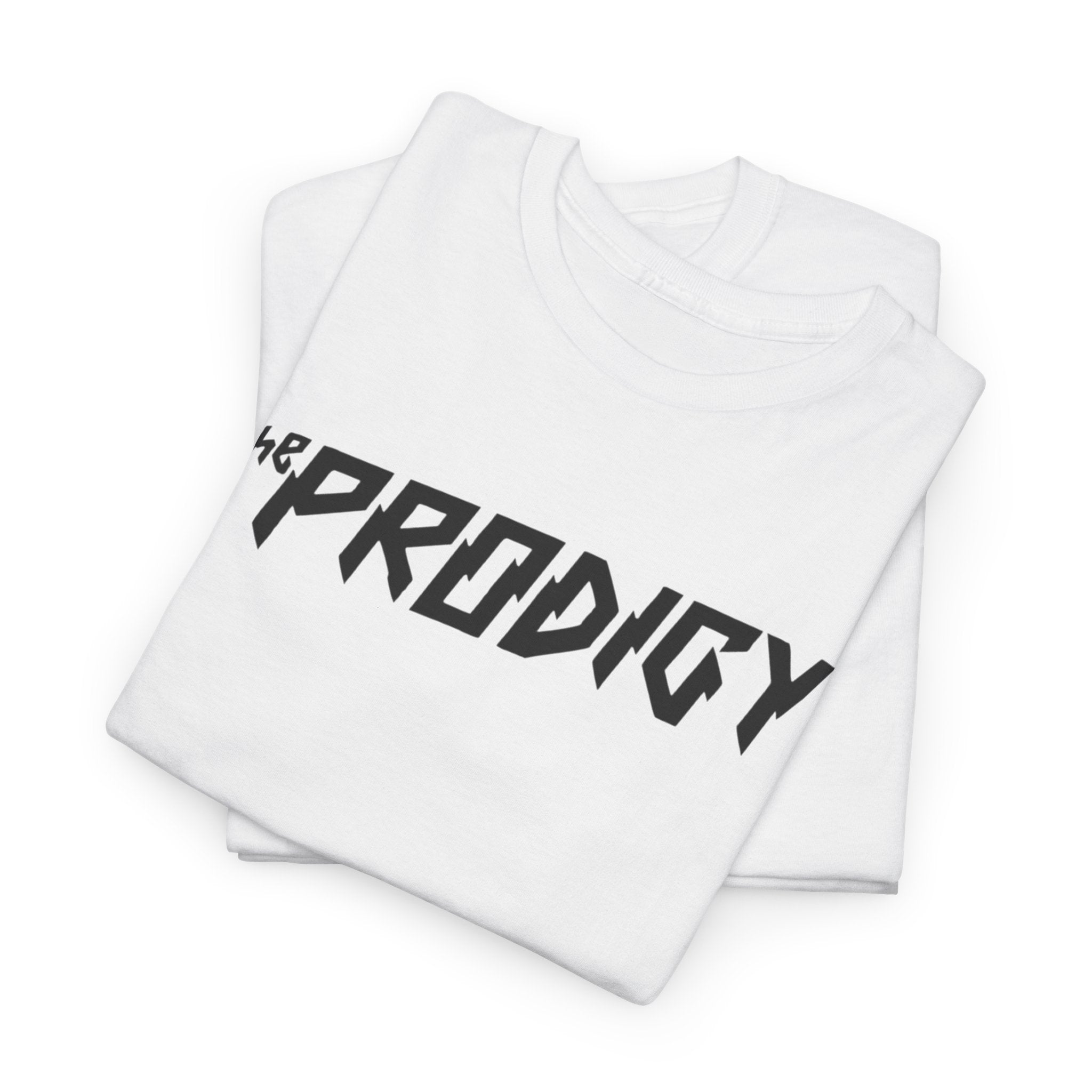 White Prodigy 2026 Tour custom design T-shirt by Love2Print featuring vibrant pop artist artwork.