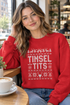 Red T-shirt, female café mockup
