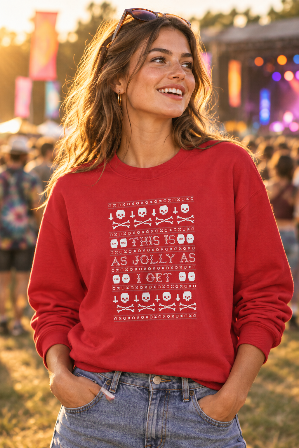 Red T-shirt, music festival mockup