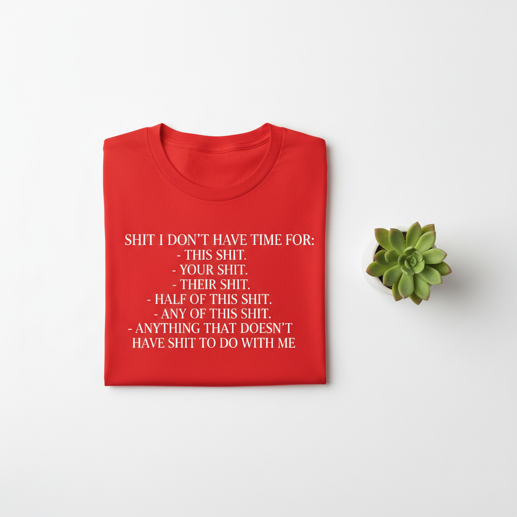 Red Tee Flat Lay