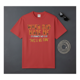 Red When God Made Me flat lay