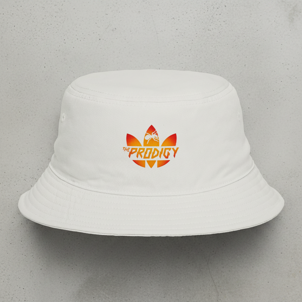 White bucket hat - flat lay