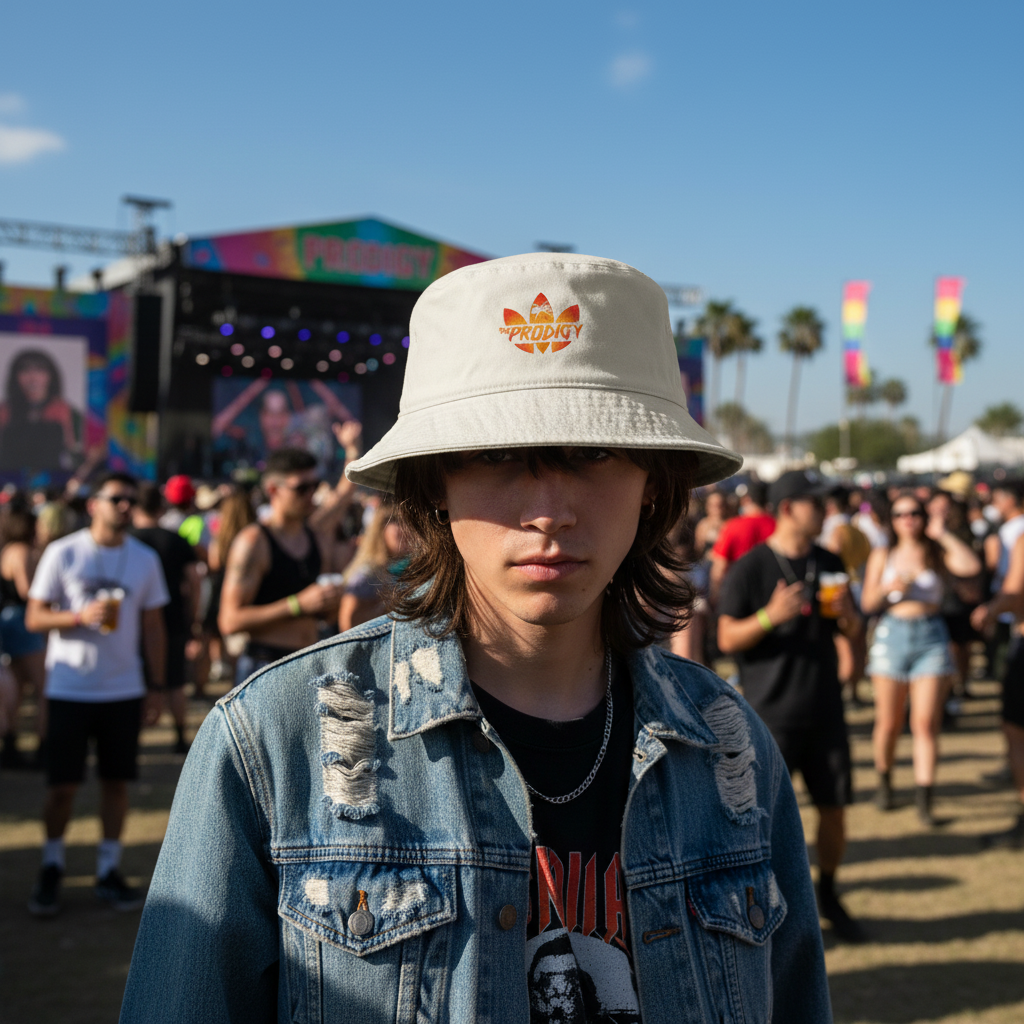 White bucket hat - lifestyle festival