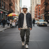 White Robbie bucket hat lifestyle mockup