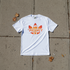 White tee flat lay