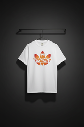 White tee hanging studio