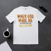 White When God Made Me flat lay