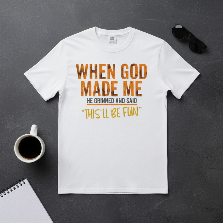 White When God Made Me flat lay