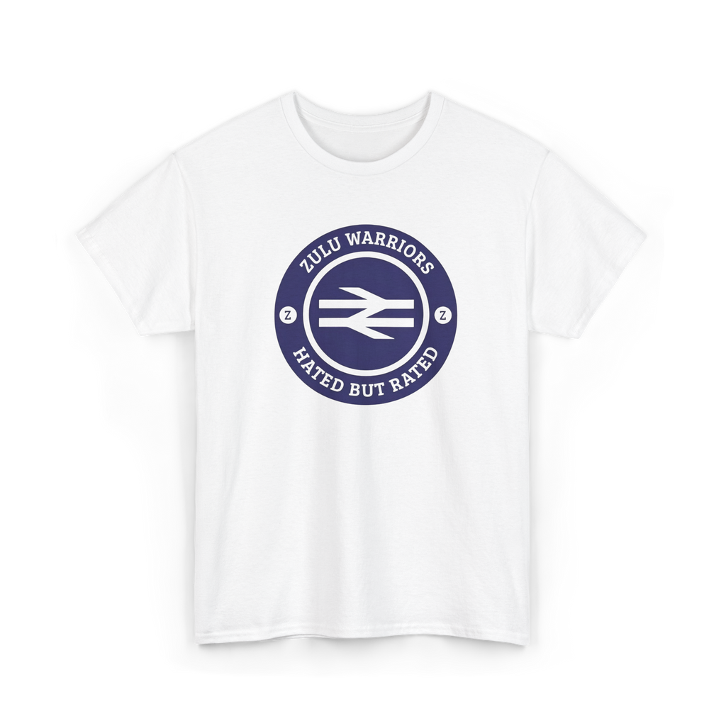 Birmingham City Zulu Warriors T-shirt featuring football design, white fabric with printed team logo and Zulu Warriors graphic.